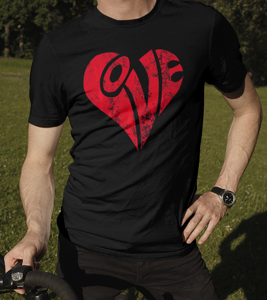 Vintage Red Love Heart T-Shirt