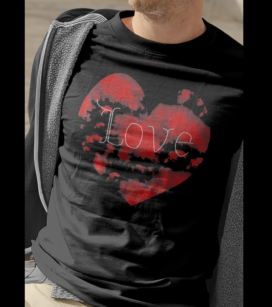 Love In Clouds Red Heart T-Shirt