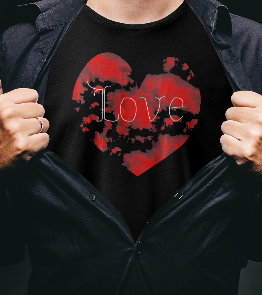 Love In Clouds Red Heart T-Shirt