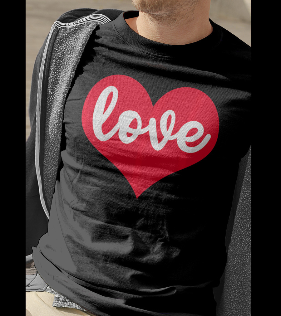 Love In Red Heart Valentines Day T-Shirt