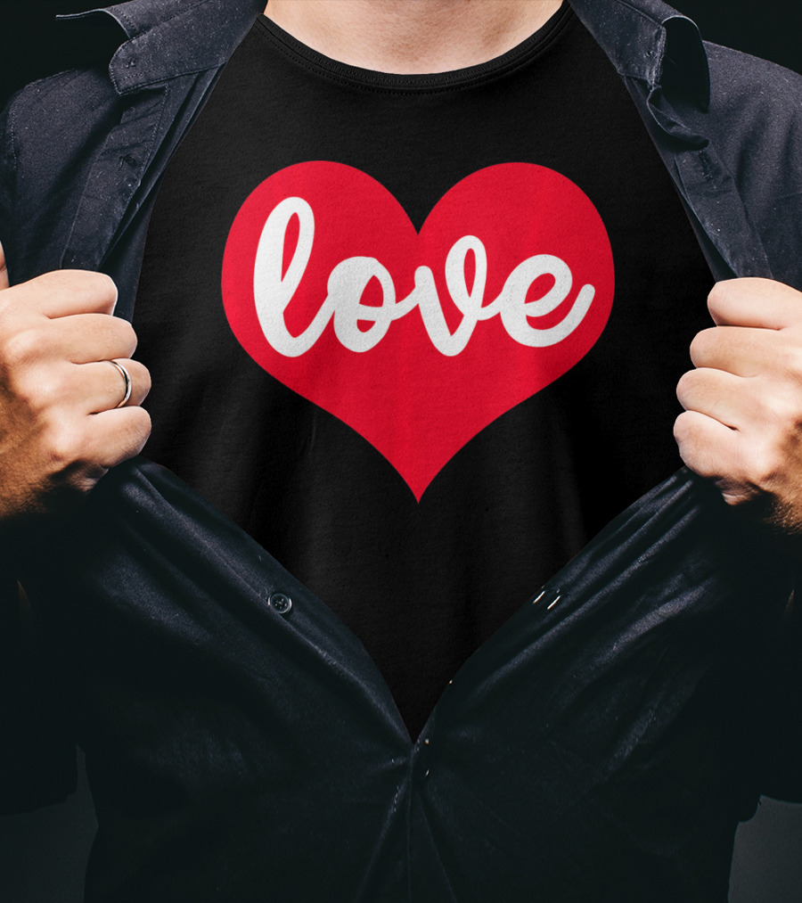 Love In Red Heart Valentines Day T-Shirt