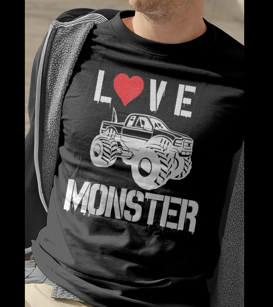 LOVE Monster Truck Valentine T-Shirt