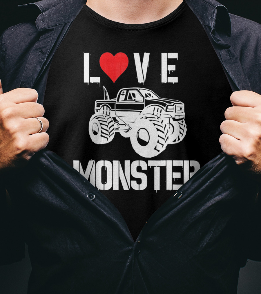 LOVE Monster Truck Valentine T-Shirt