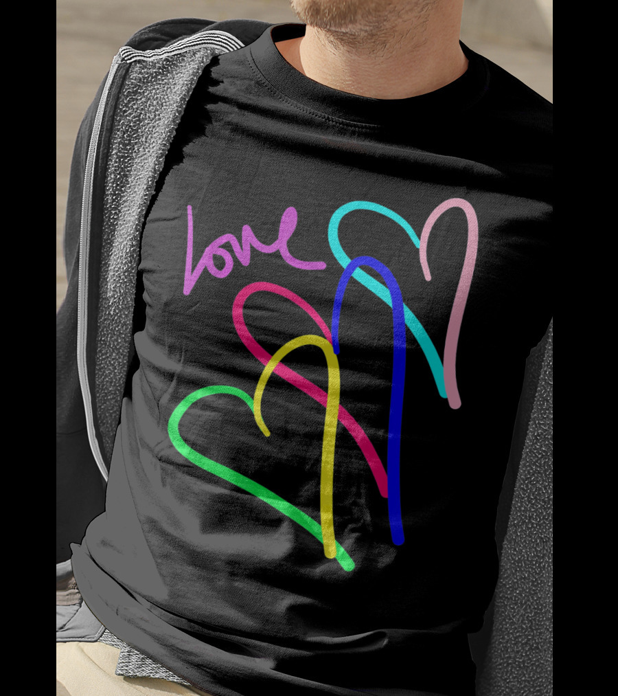 Love Neon Rainbow Hearts Connection Vale T-Shirt