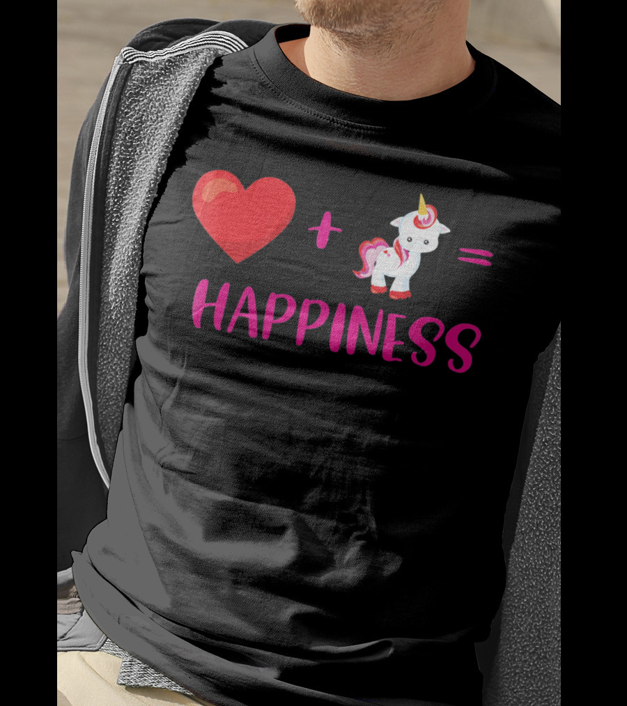 Heart Plus Unicorn Equals Happiness T-Shirt