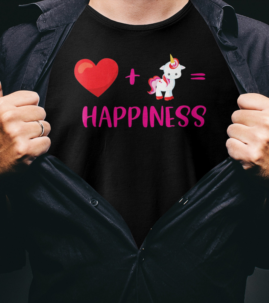 Heart Plus Unicorn Equals Happiness T-Shirt