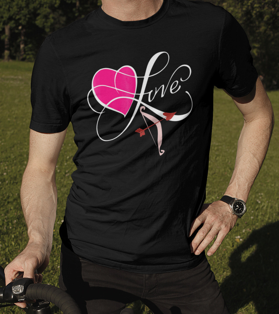 Love Stuck Valentine's Day Heart With Cupid's Arrow T-Shirt