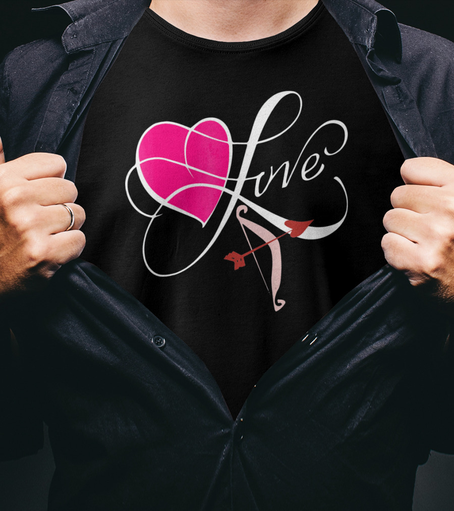 Love Stuck Valentine's Day Heart With Cupid's Arrow T-Shirt