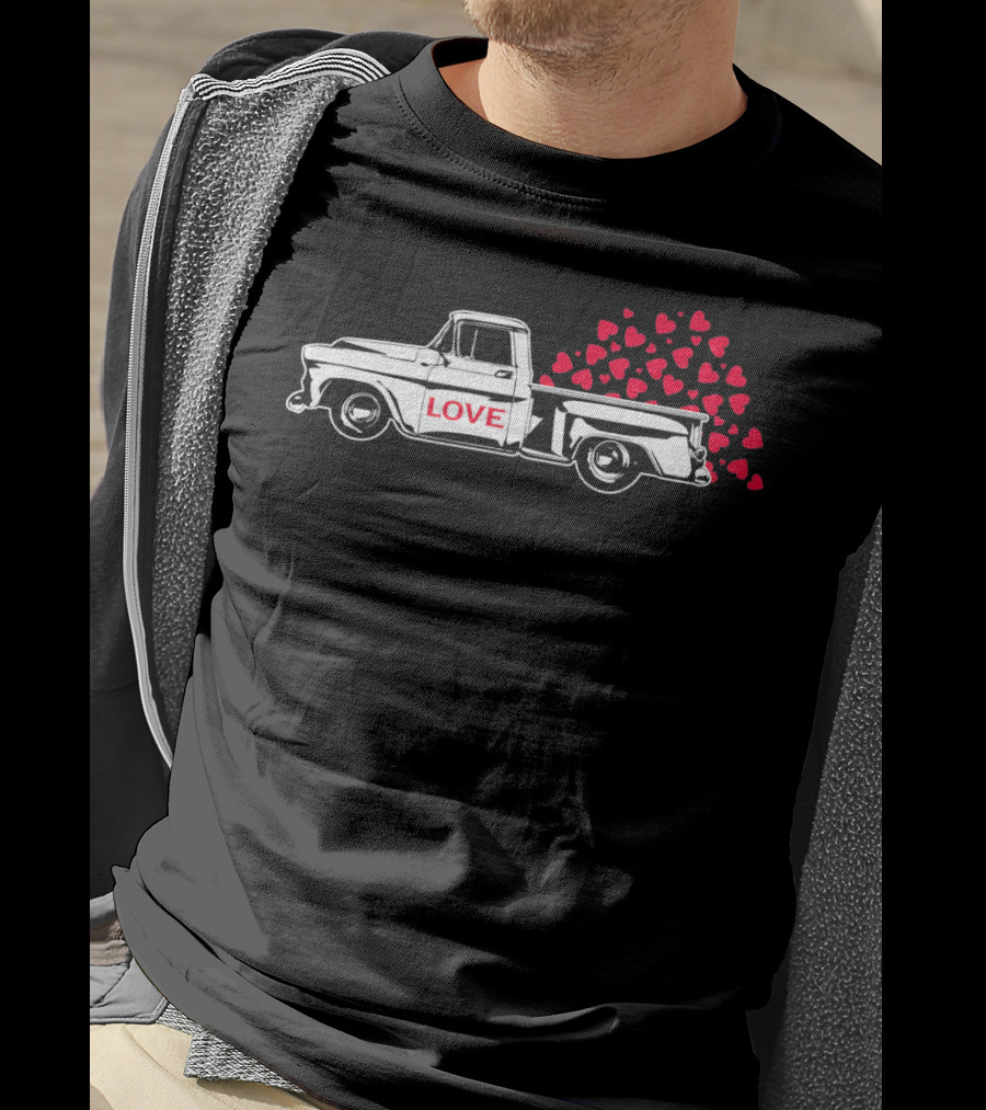 Love Truck With Hearts Valentine T-Shirt
