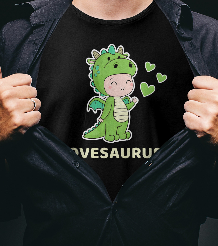 LOVESAURUS Valentine Dinosaur Hearts T-Shirt