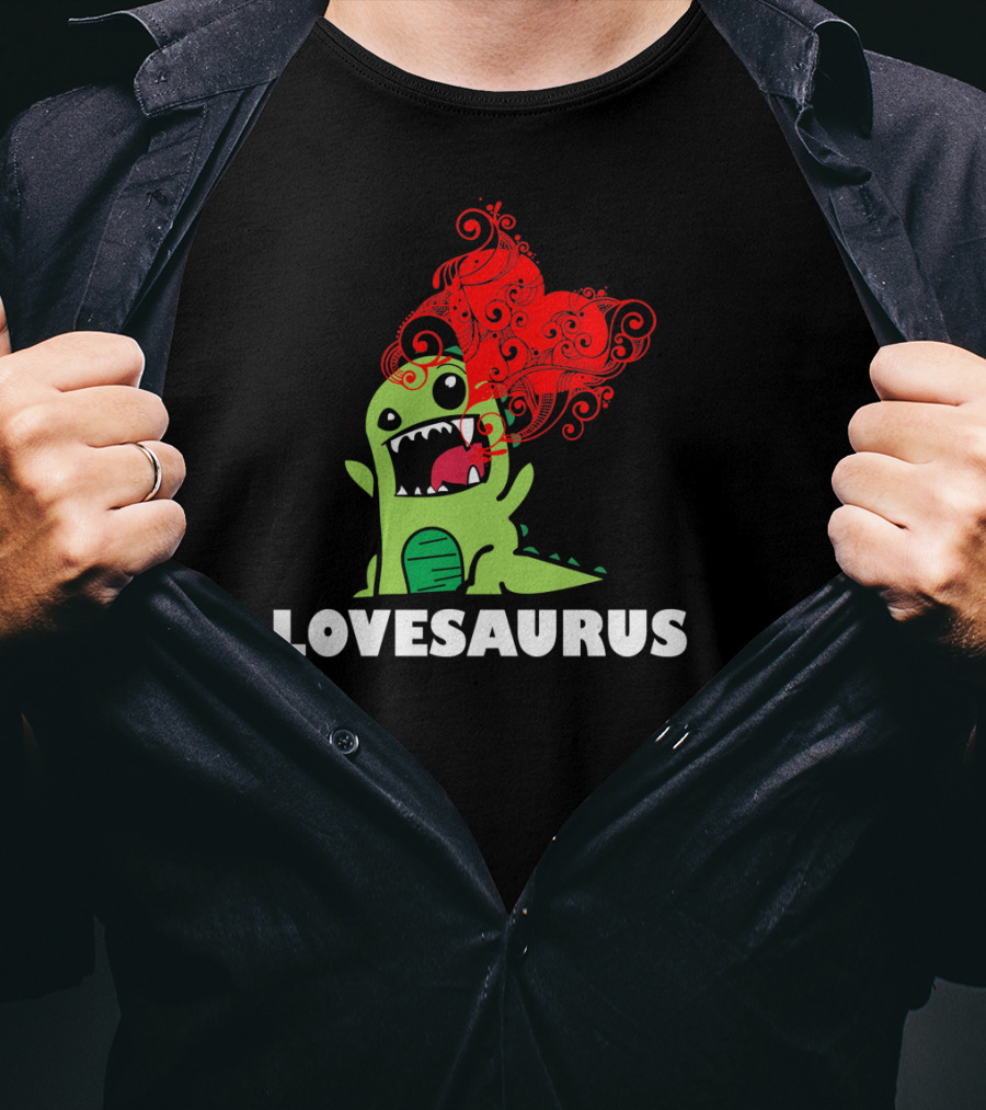 LOVESAURUS Valentines Day Dinosaur Heart T-Shirt