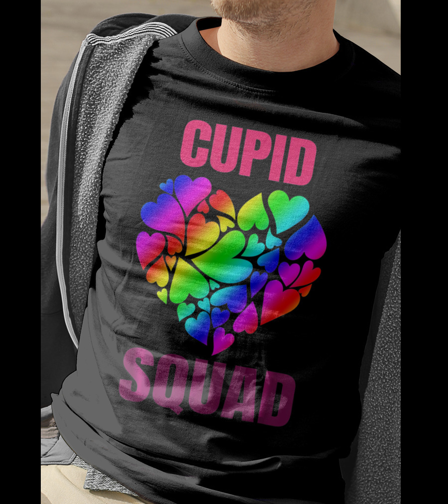Cupid Squad Rainbow Heart Valentines T-Shirt
