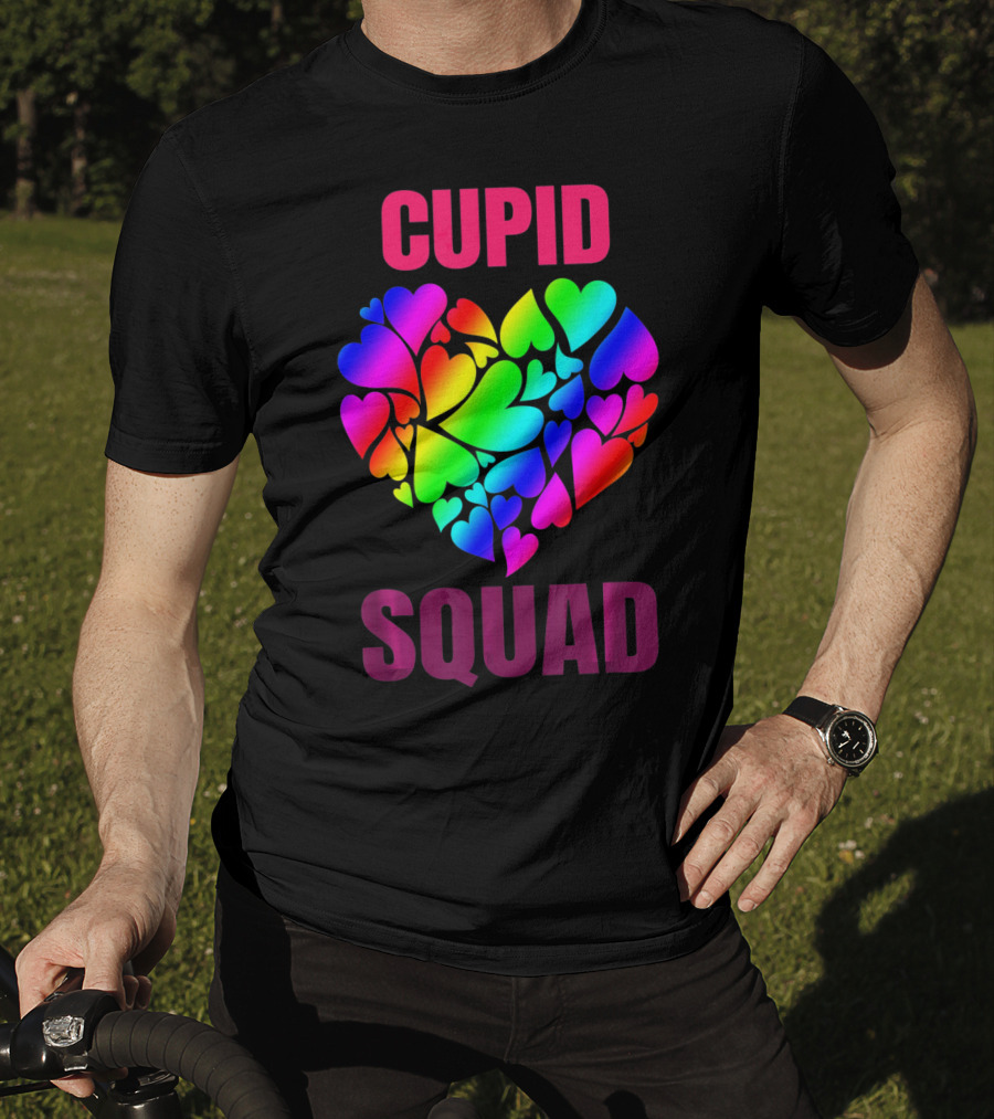 Cupid Squad Rainbow Heart Valentines T-Shirt