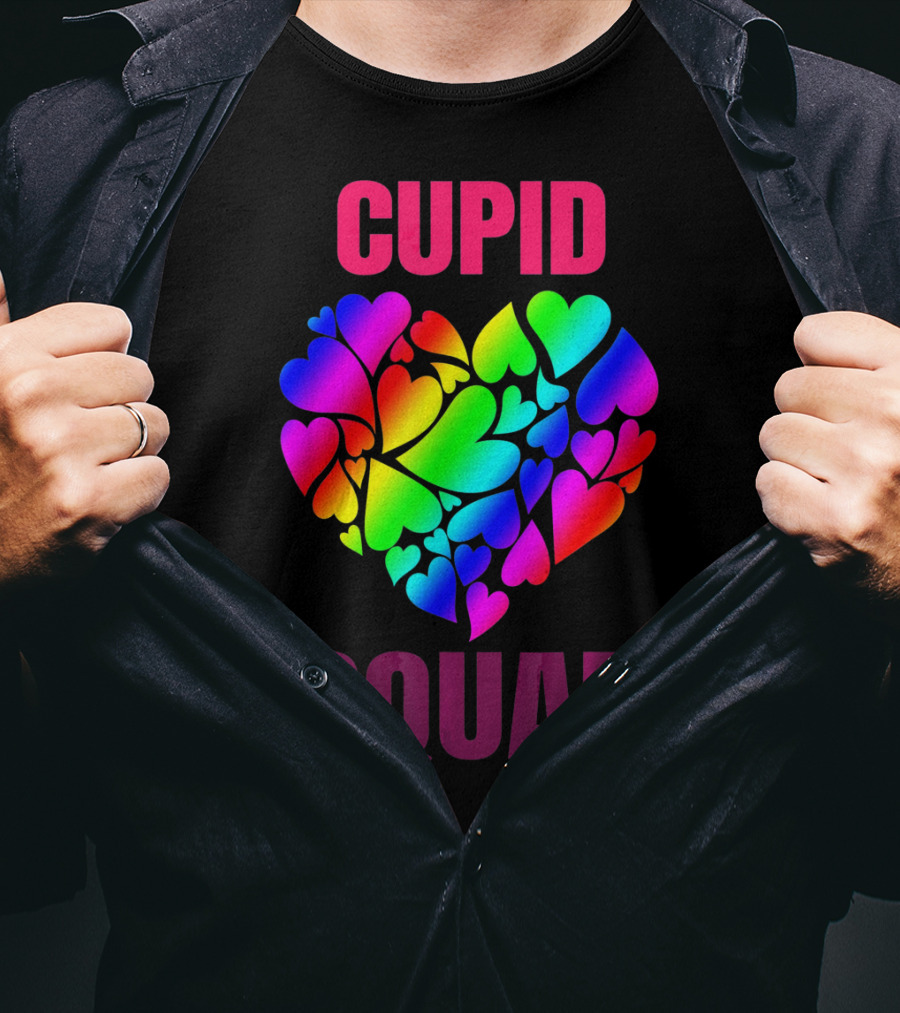 Cupid Squad Rainbow Heart Valentines T-Shirt