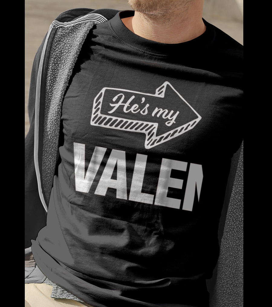 He's My Valentine Arrow Matching Mens T-Shirt
