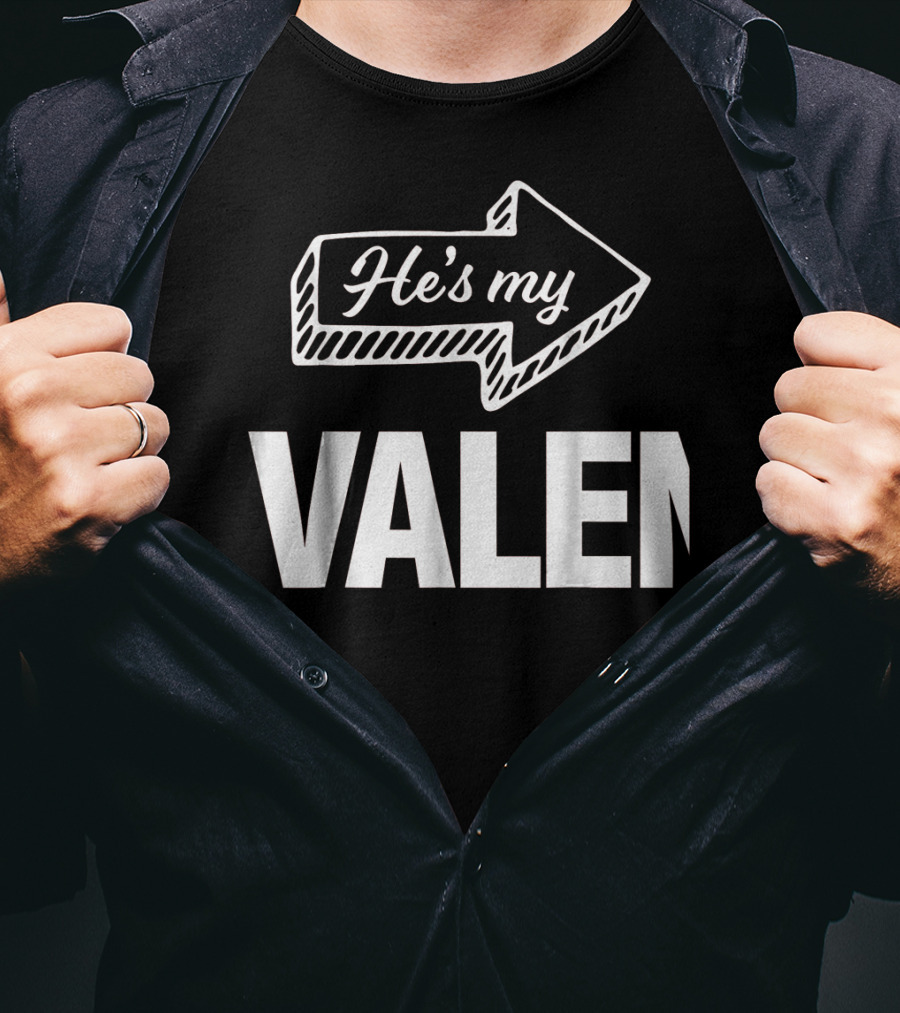 He's My Valentine Arrow Matching Mens T-Shirt