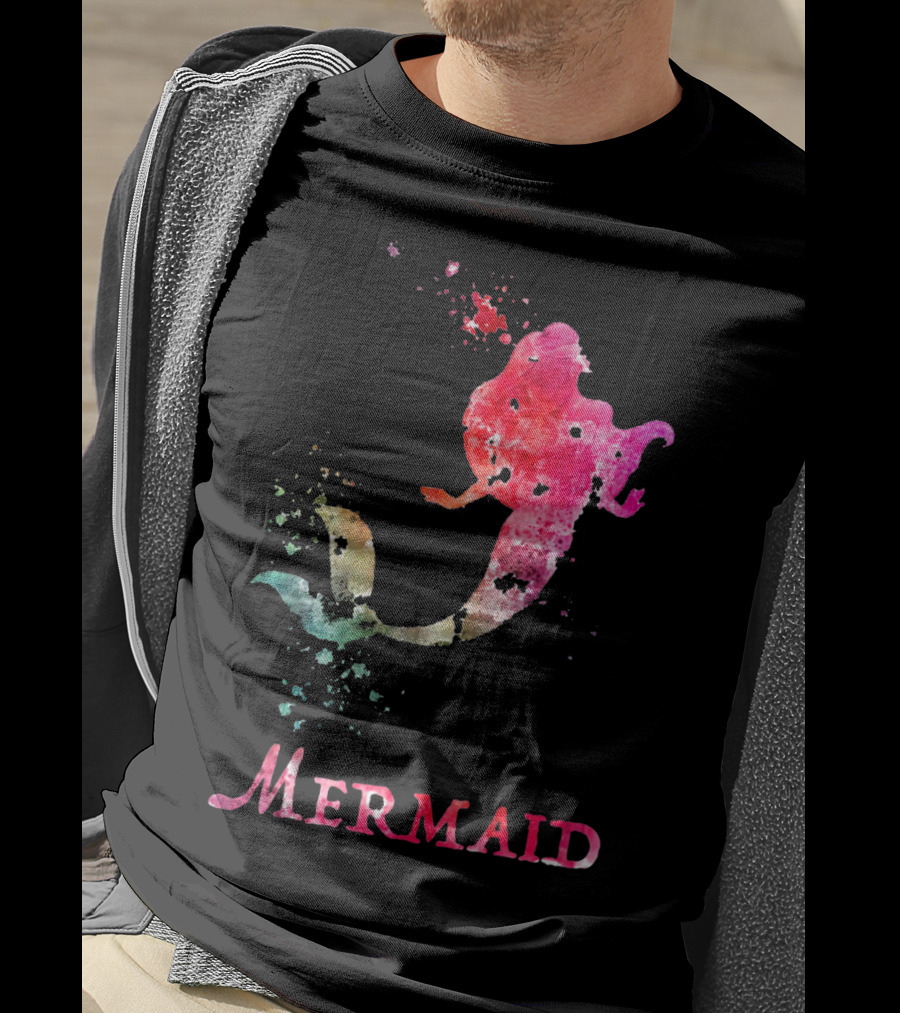 Mermaid Valentines Day Pink Rainbow Splash T-Shirt