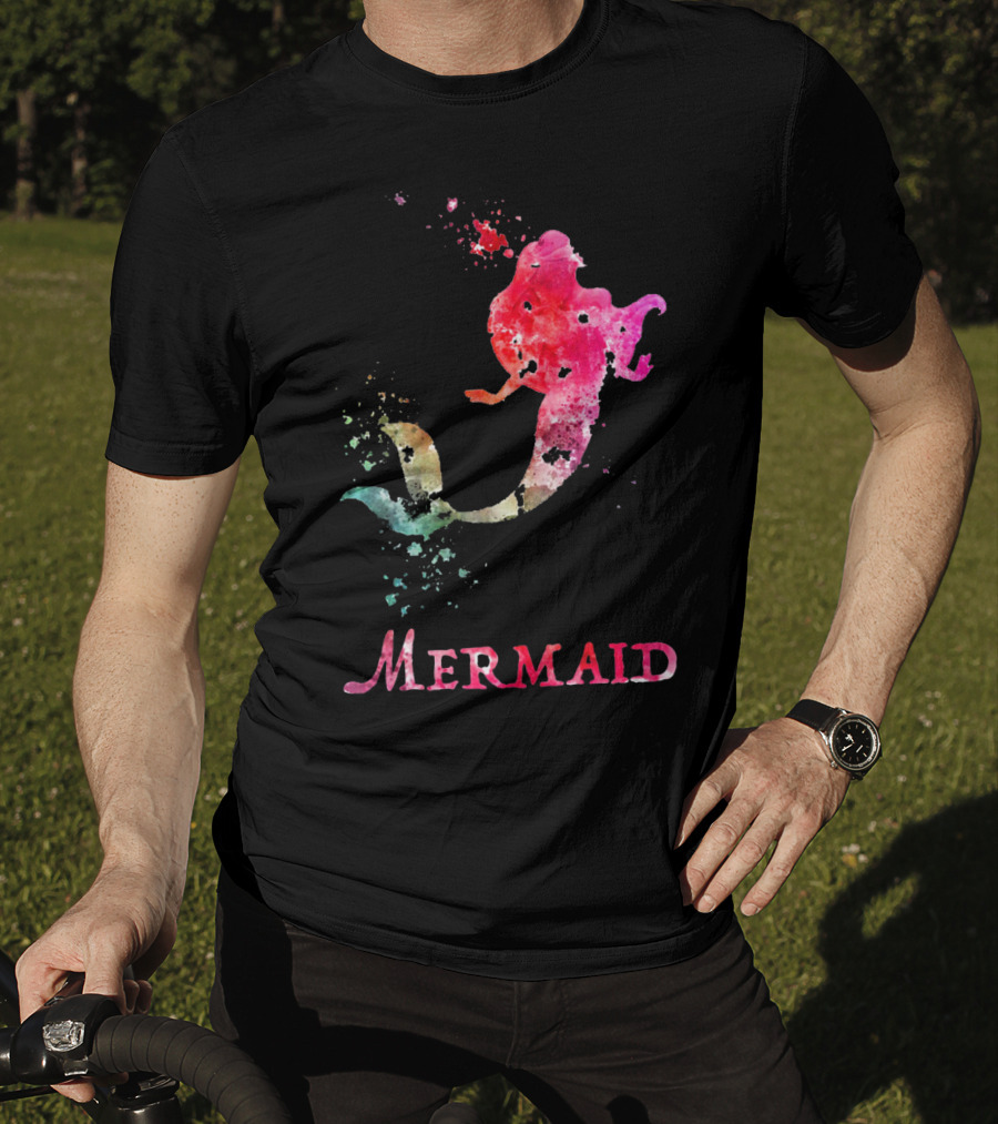 Mermaid Valentines Day Pink Rainbow Splash T-Shirt