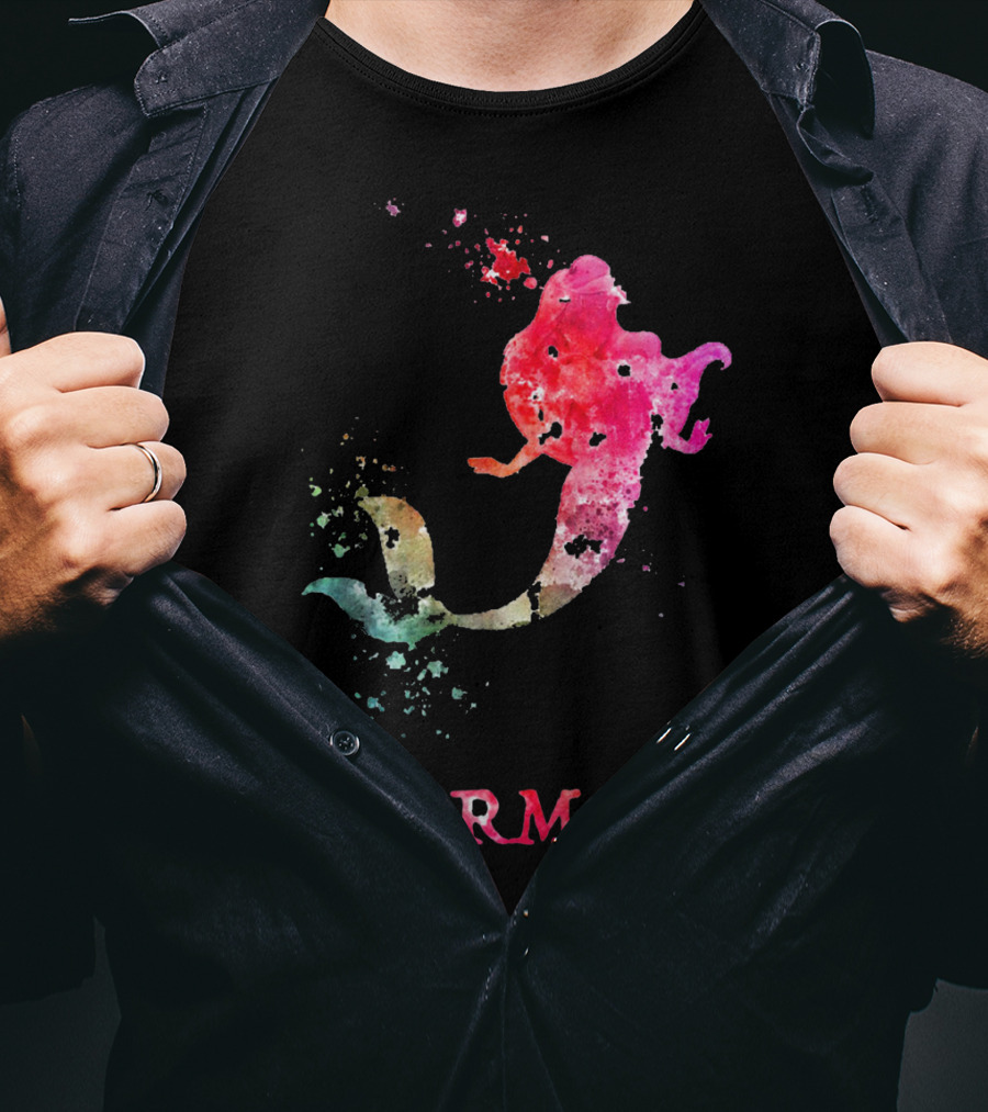 Mermaid Valentines Day Pink Rainbow Splash T-Shirt