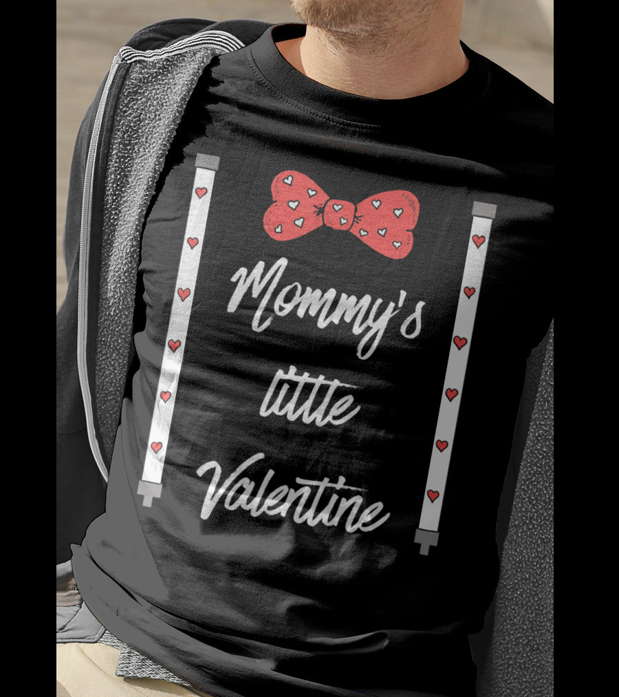 Mommy's Little Valentine Cute BowTi Hearts T-Shirt