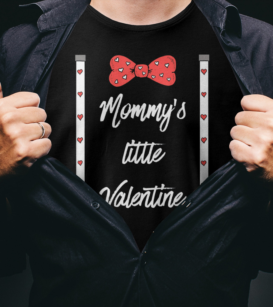 Mommy's Little Valentine Cute BowTi Hearts T-Shirt