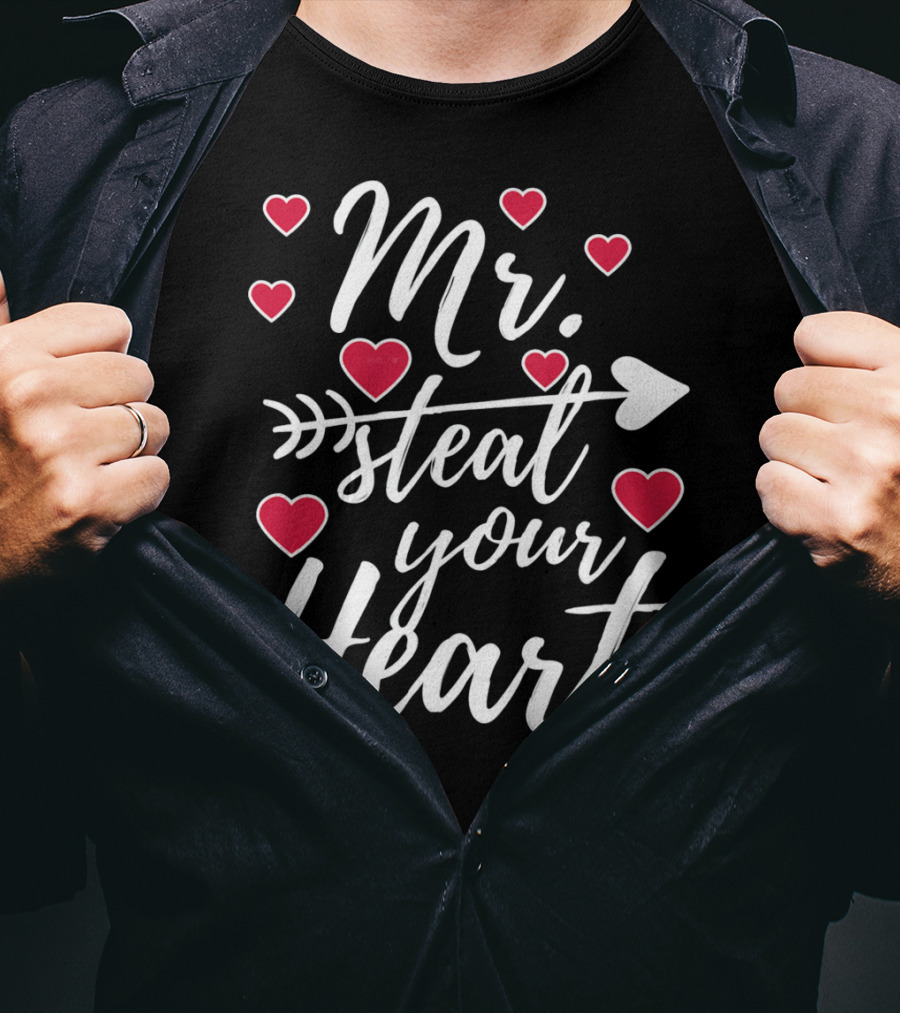 Mr. Steal Your Heart Valentine's Day Arrow And Hearts T-Shirt