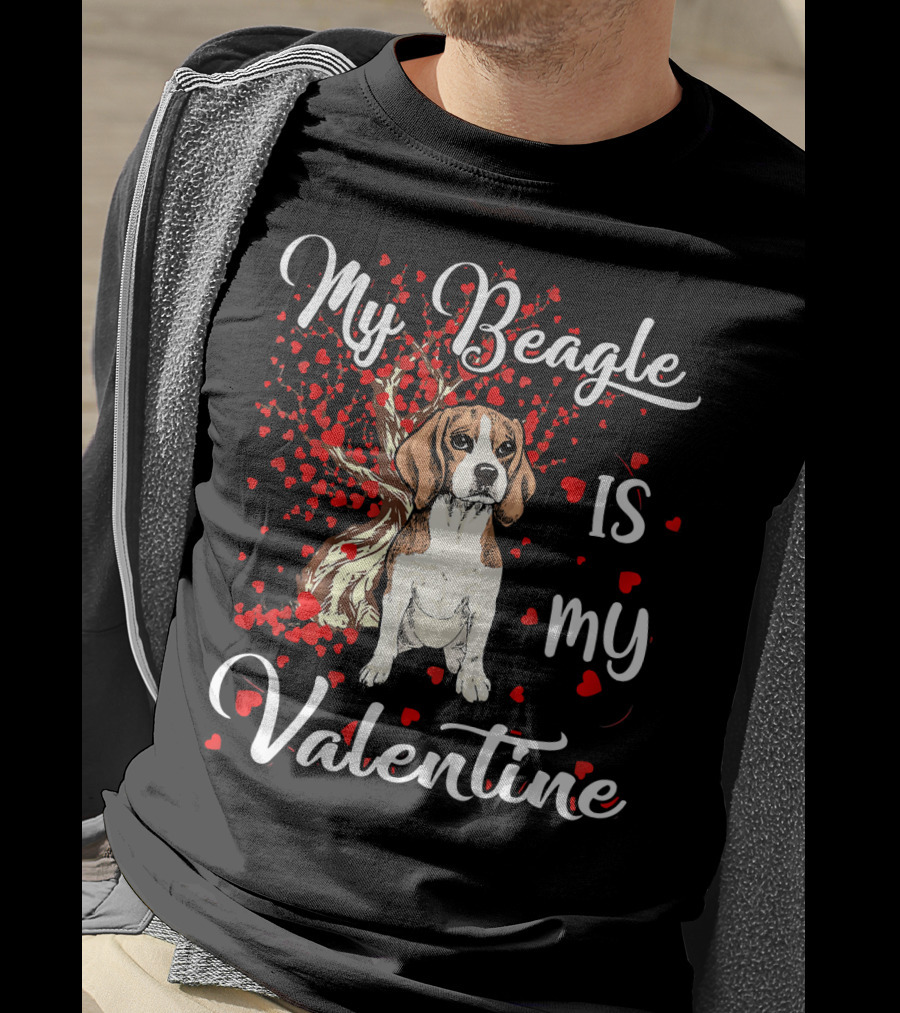 My Beagle Is My Valentine Hearts T-Shirt
