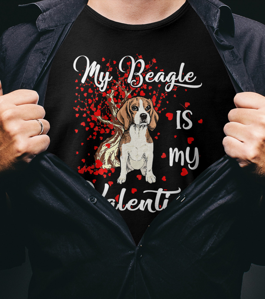 My Beagle Is My Valentine Hearts T-Shirt
