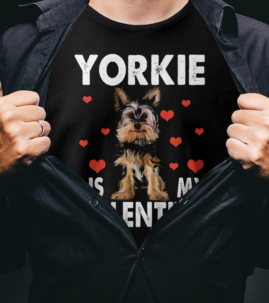 Yorkie Is My Valentine Dog Lovers T-Shirt