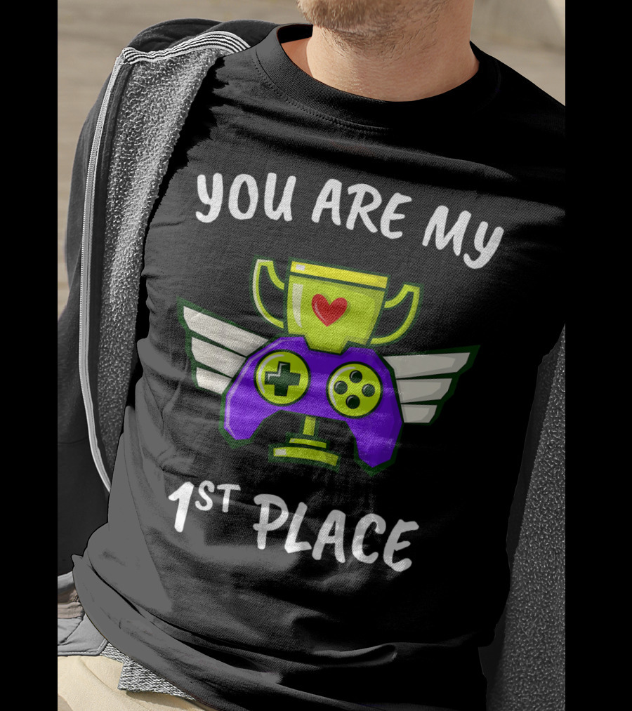 You Are My 1st Place Valentines Day Trophy Game Controller With Wings T-Shirt