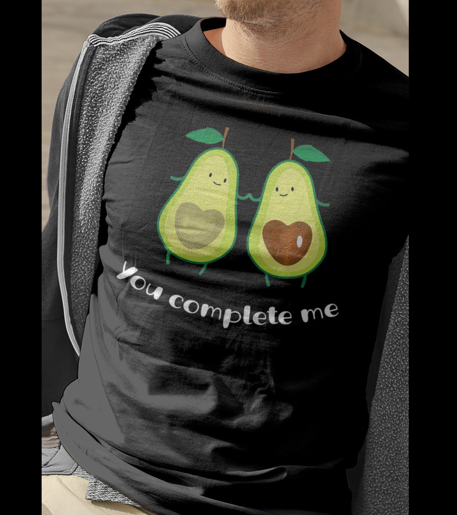 You Complete Me Funny Avocado Pair With Heart-Shaped Pits T-Shirt