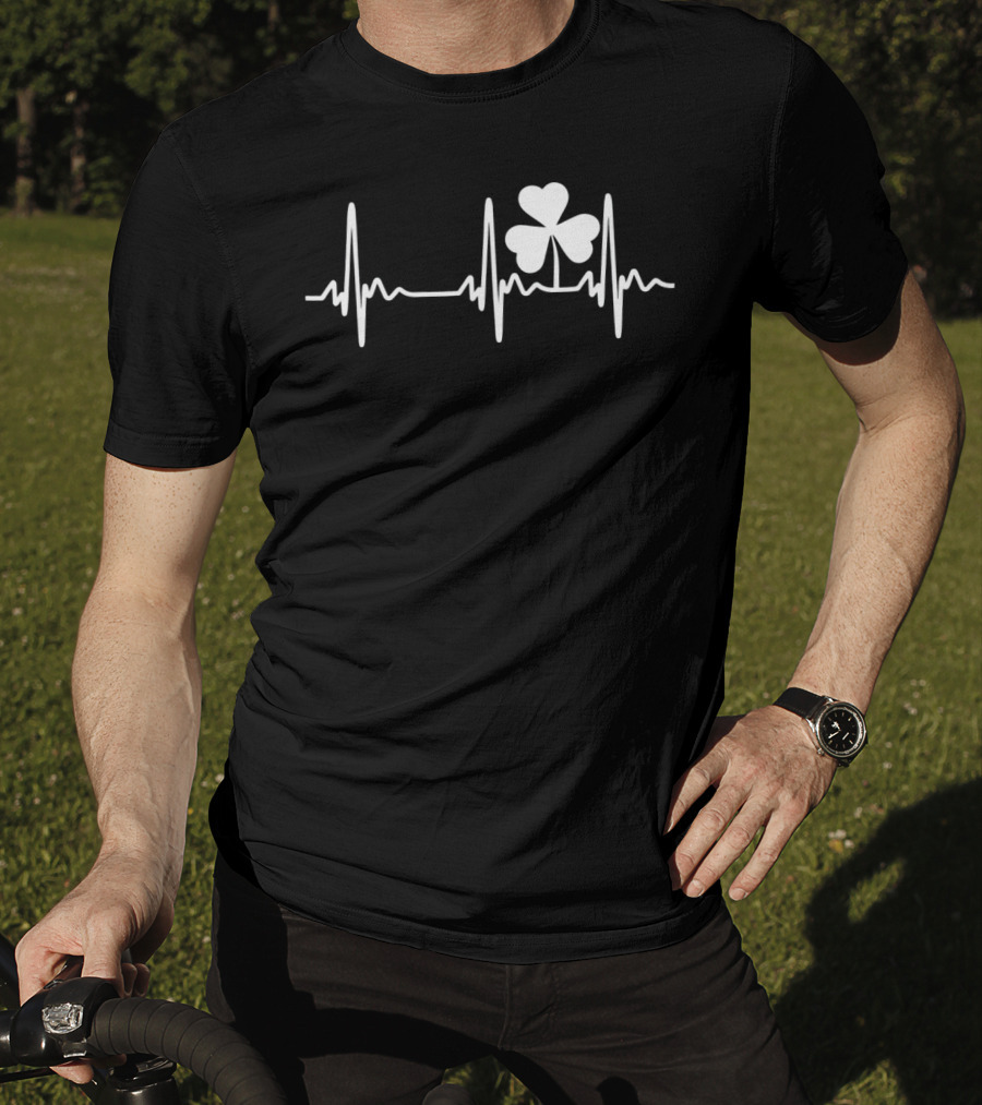 Ireland Heartbeat Clover St. Patrick's Day T-Shirt