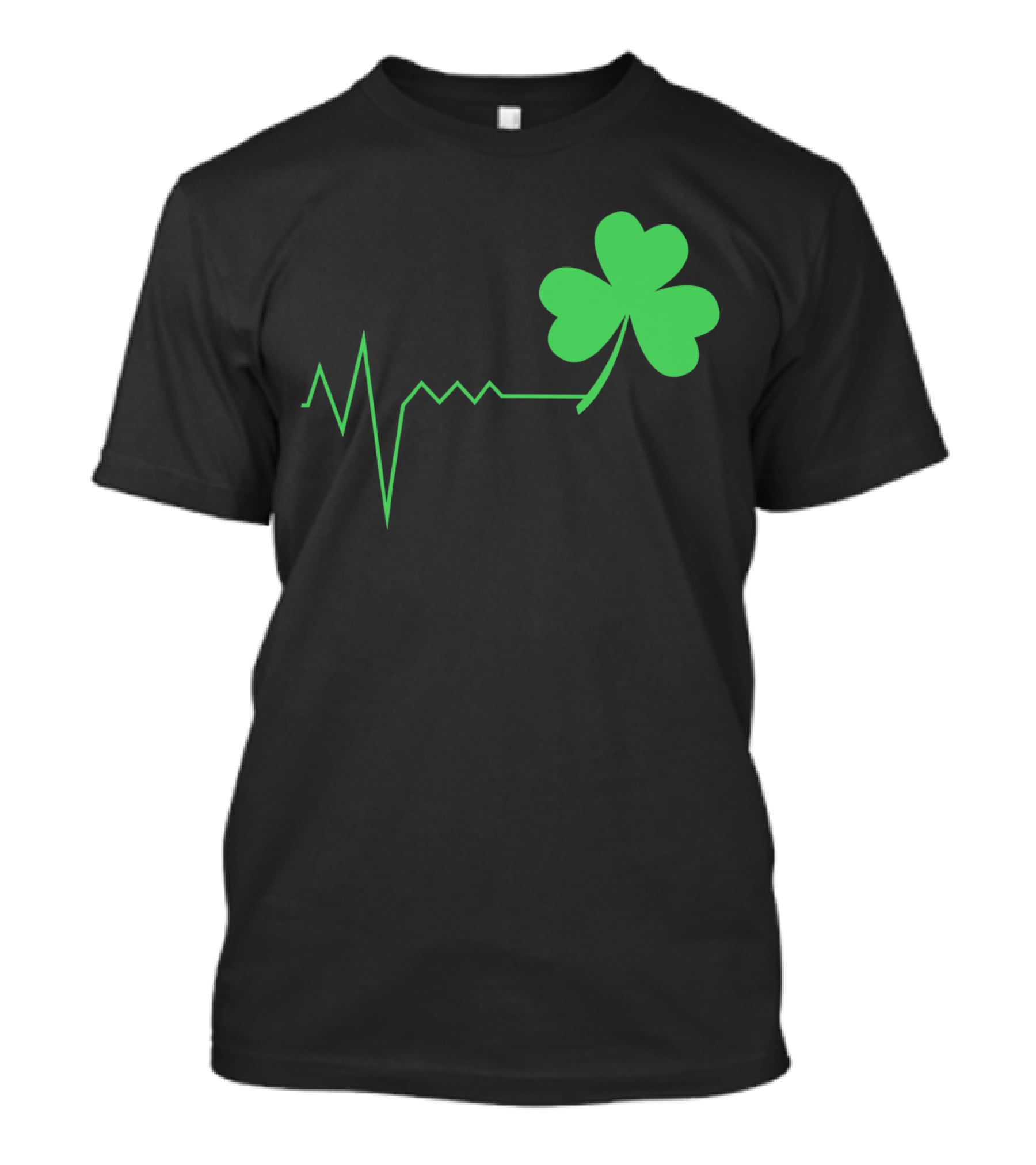 St. Patrick's Day Irish Nurse Ireland Shamrock Heartbeat T-Shirt