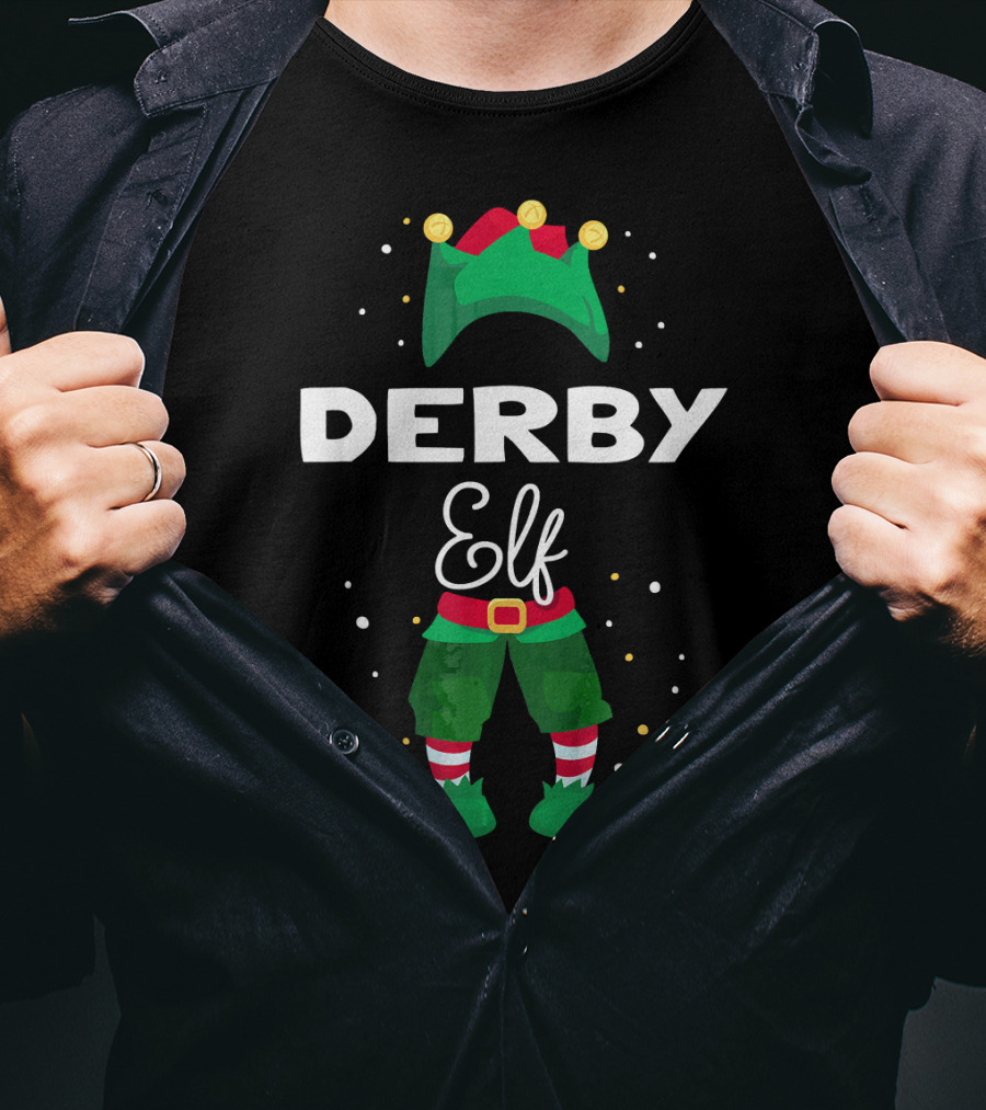 DERBY Elf Christmas Tree Lights T-Shirt