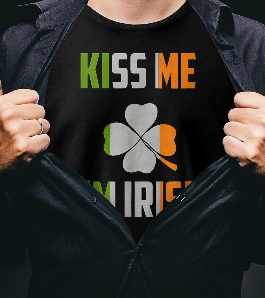 Kiss Me I'm Irish Saint Patrick Day Shamrock T-Shirt