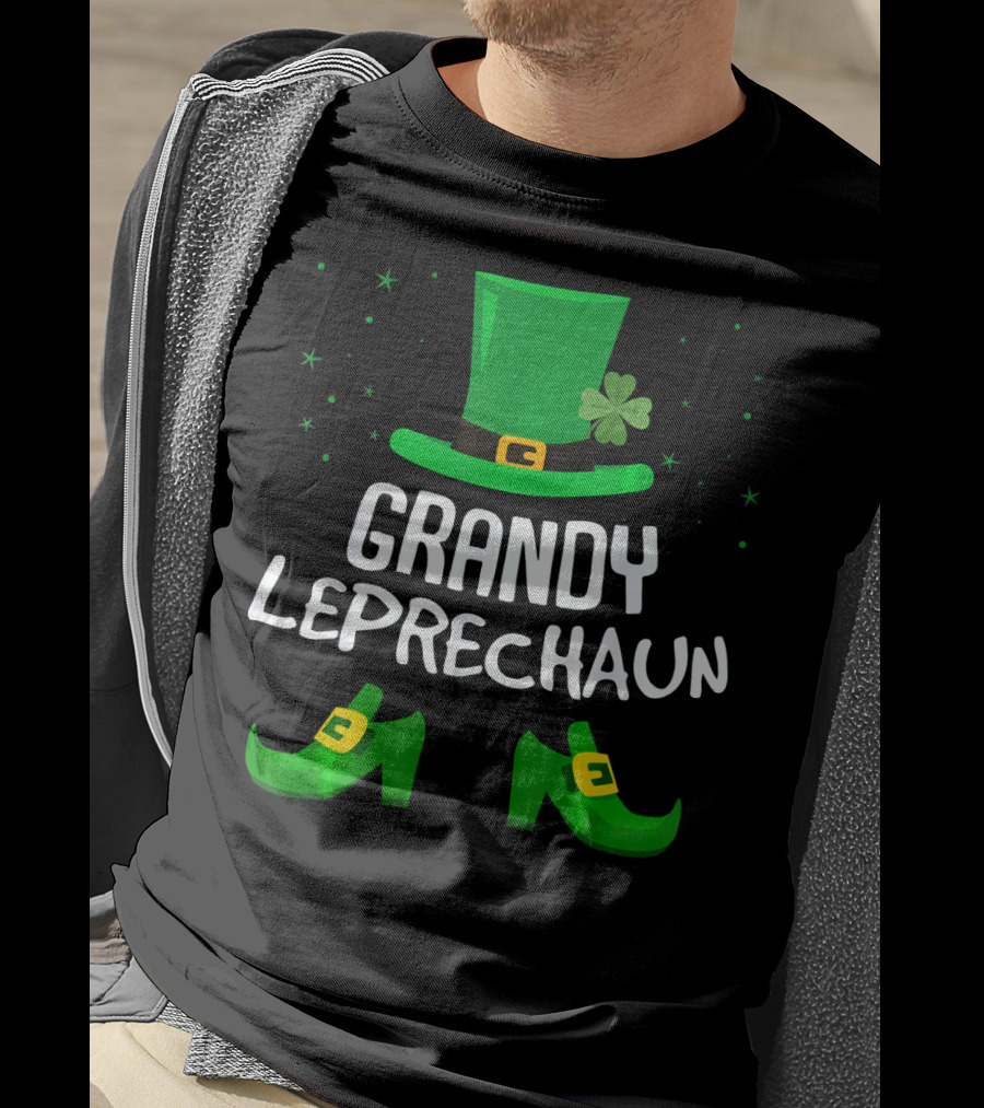 Grandy Leprechaun Saint Patricks Hat Shoes Clover T-Shirt