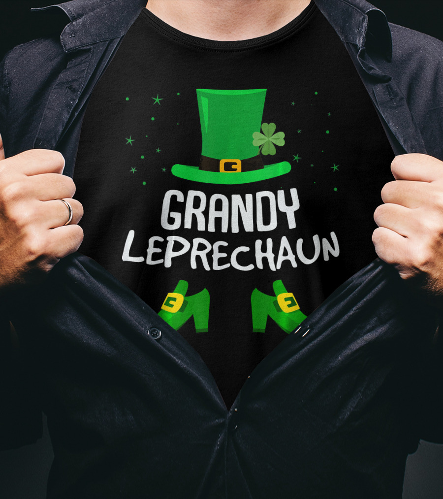 Grandy Leprechaun Saint Patricks Hat Shoes Clover T-Shirt
