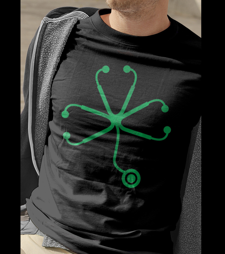 NURSE PATRICKS DAY Shamrock Stethoscope Green Stethoscope Shamrock T-Shirt