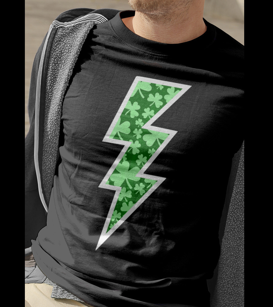 Lucky Irish Clover Lightning Bolt St. Patricks T-Shirt