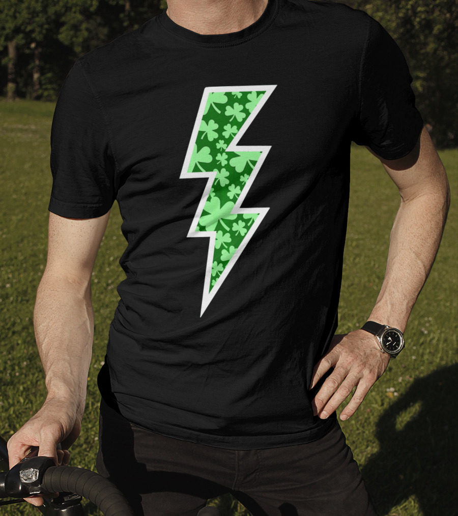 Lucky Irish Clover Lightning Bolt St. Patricks T-Shirt