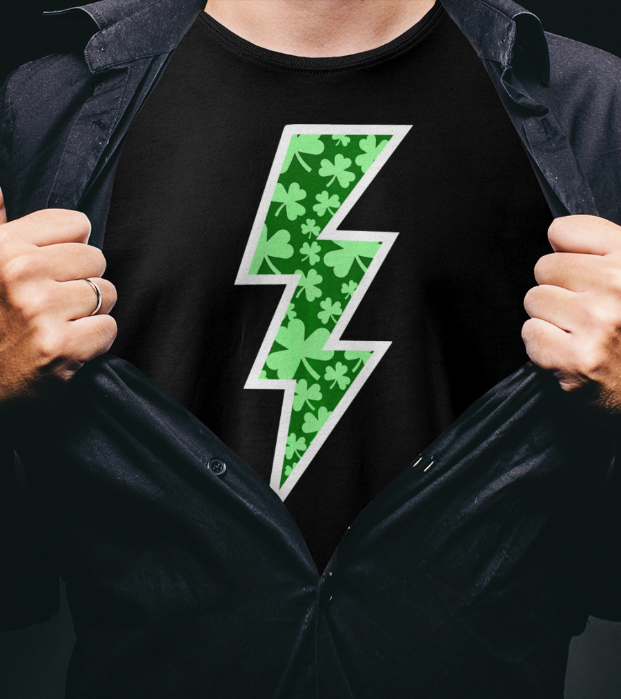 Lucky Irish Clover Lightning Bolt St. Patricks T-Shirt