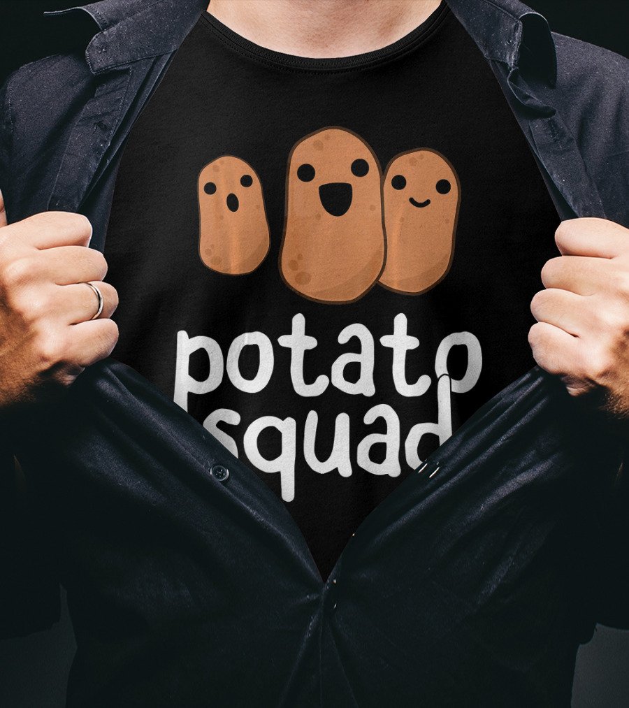 Potato Squad Funny Potato Potat Trio Faces T-Shirt