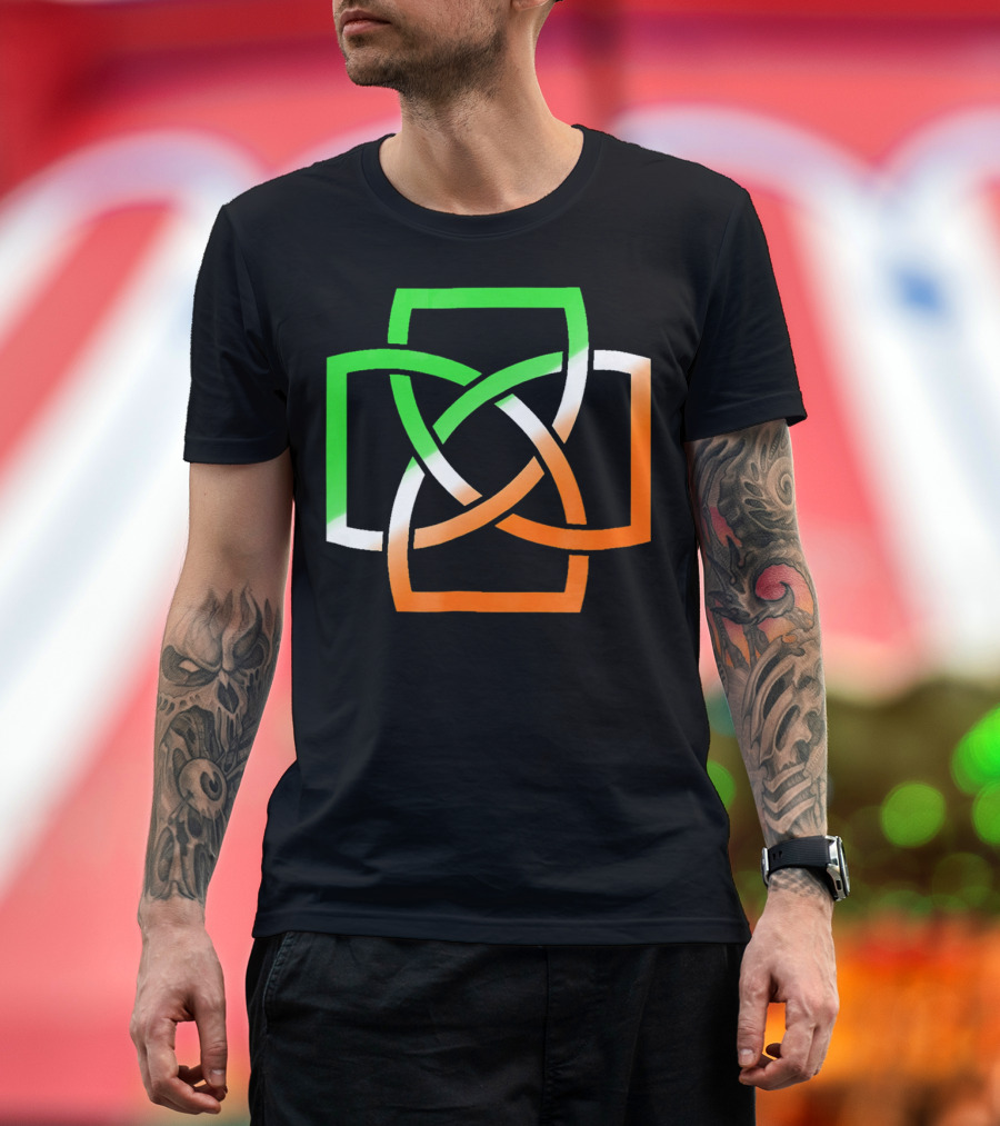 Irish Celtic Knot with Tricolor Flag Elements T-Shirt