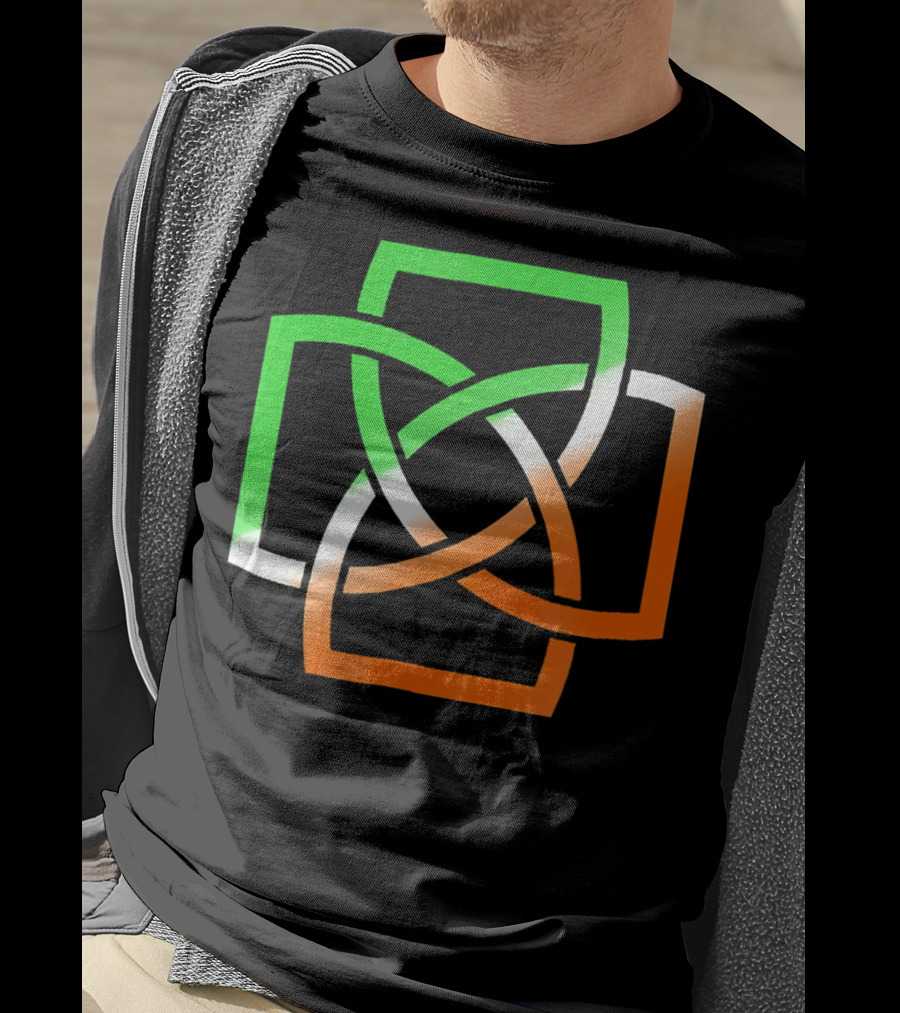 Irish Celtic Knot With Tricolor Flag Elements T-Shirt