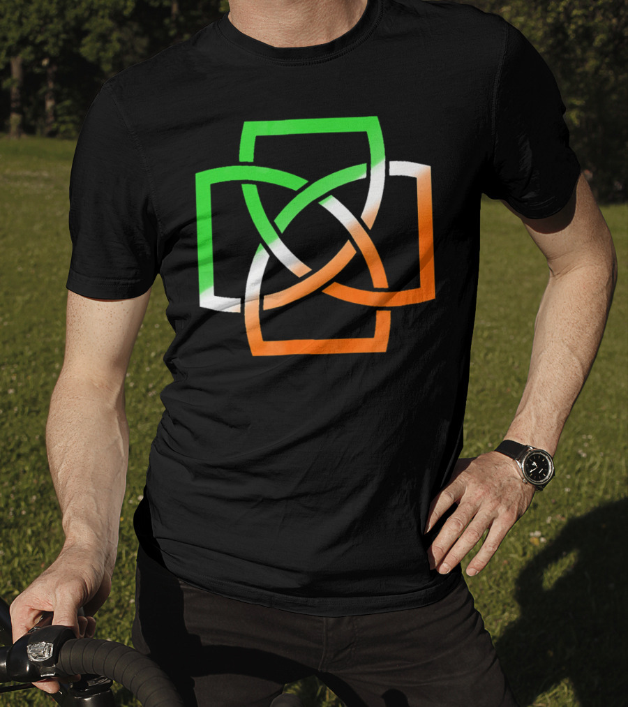 Irish Celtic Knot With Tricolor Flag Elements T-Shirt