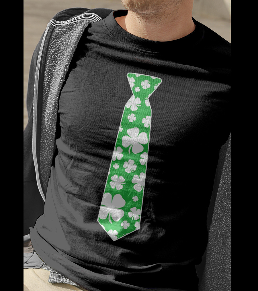 St Patricks Day Irish Shamrock Green Tie T-Shirt