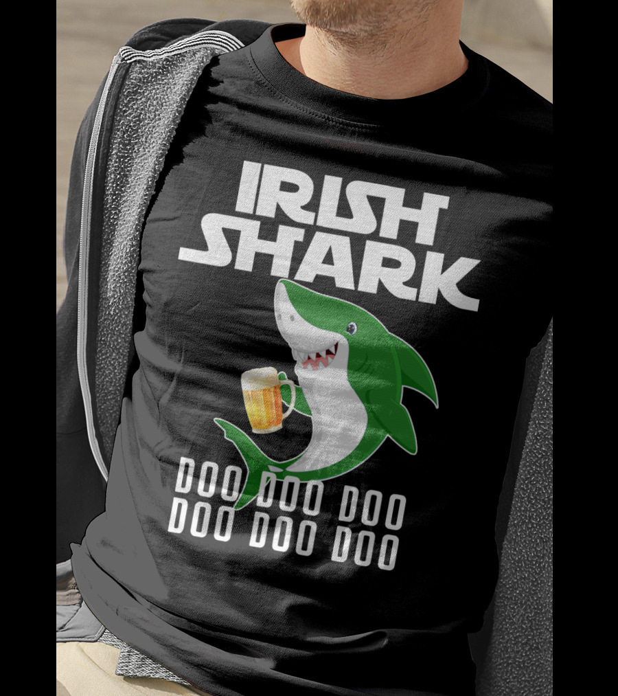 Irish Shark Doo Doo Doo With Beer Mug T-Shirt