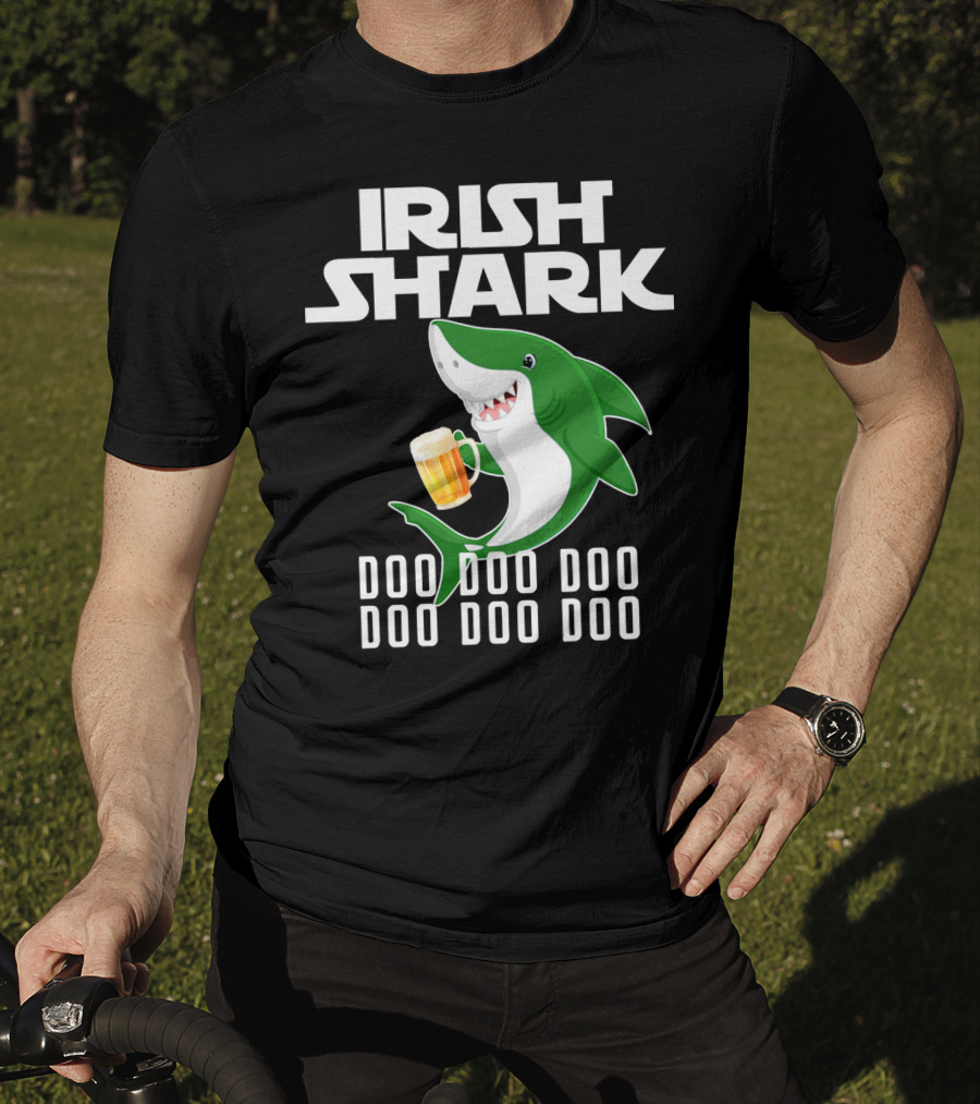 Irish Shark Doo Doo Doo With Beer Mug T-Shirt