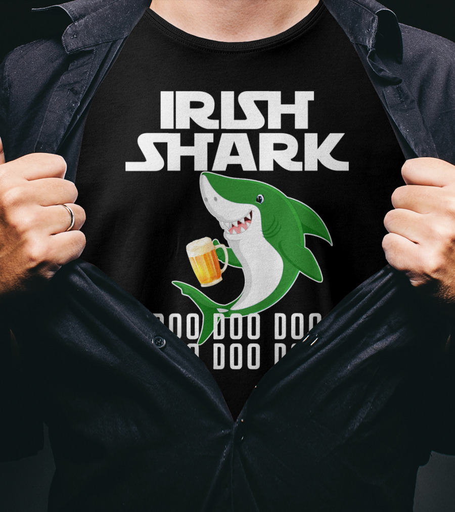 Irish Shark Doo Doo Doo With Beer Mug T-Shirt