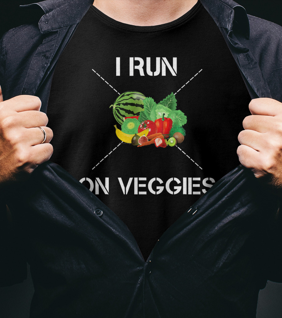 I Run On Veggies Vegetarian Veggies Watermelon Salad Fresh Healthy Diet T-Shirt